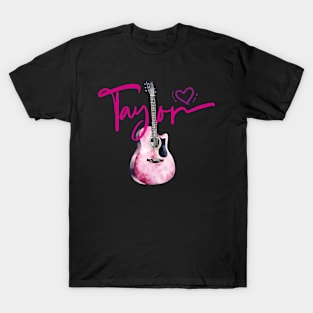 Taylor First Name I Love Taylor Girl Cute Guitar T-Shirt